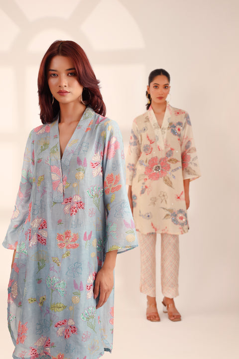 MYSTICAL BLUE EMBROIDERED SET
