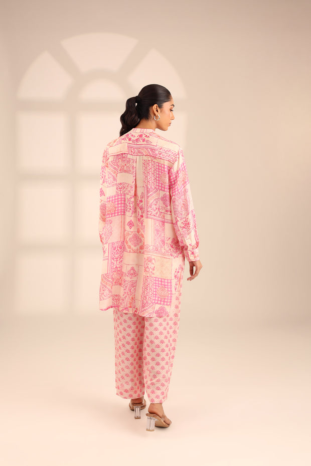 PINK ROSE BAGH FLOW SET