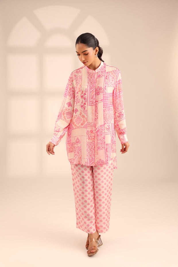 PINK ROSE BAGH FLOW SET