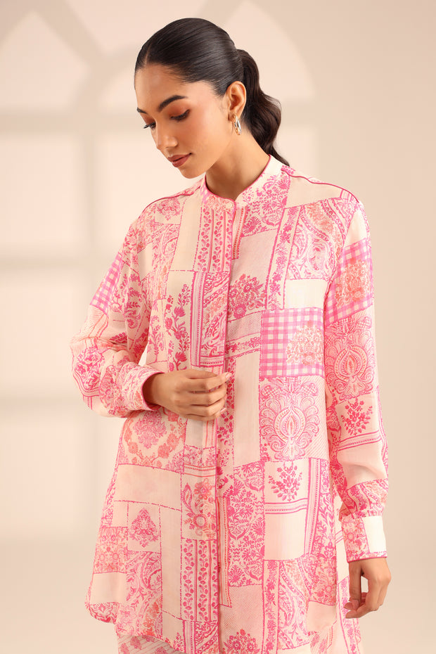 PINK ROSE BAGH FLOW SET