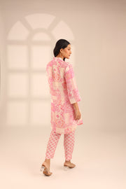 PINK ROSE BAGH EMBROIDERED SET