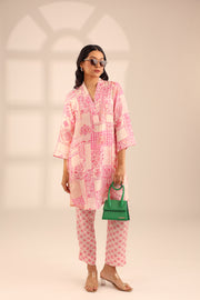 PINK ROSE BAGH EMBROIDERED SET