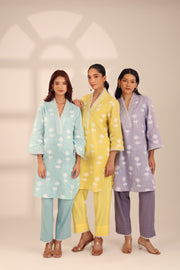 LINEN DAISY SET LAVENDER