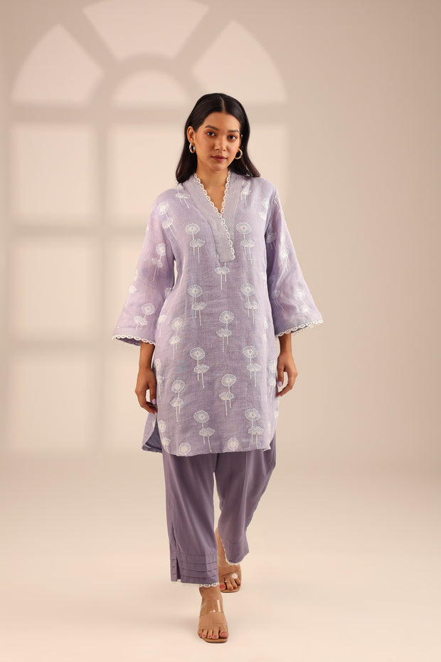 LINEN DAISY SET LAVENDER