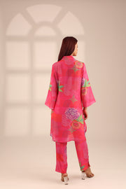 FLORAL POP EMBROIDERED SET - FUCHSIA
