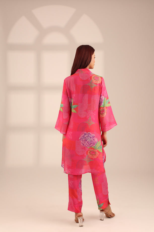 FLORAL POP EMBROIDERED SET - FUCHSIA