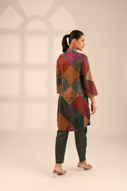 MIDNIGHT BLOOM EMBROIDERED SET - FOREST
