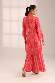 BANDHINI JHILMIL EMBROIDERED SET - RED