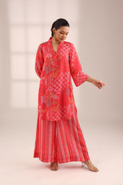 BANDHINI JHILMIL EMBROIDERED SET - RED