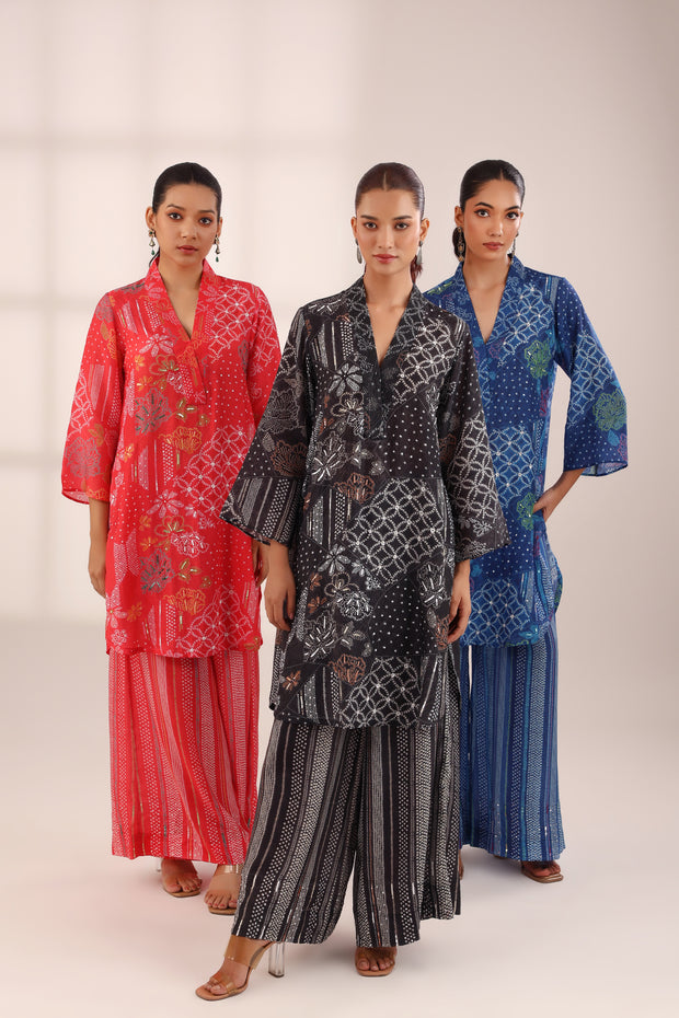 BANDHINI JHILMIL EMBROIDERED NAVY