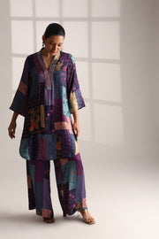 MIDNIGHT BLOOM EMBROIDERED SET - JAMUN