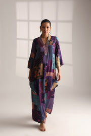MIDNIGHT BLOOM EMBROIDERED SET - JAMUN