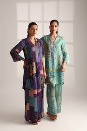 MIDNIGHT BLOOM EMBROIDERED SET - JAMUN