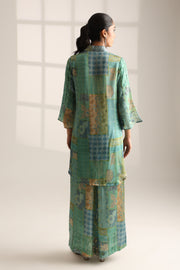MIDNIGHT BLOOM EMBROIDERED TURQOUISE