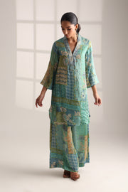 MIDNIGHT BLOOM EMBROIDERED TURQOUISE