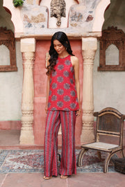 Sindh Ajrakh Set Surkh