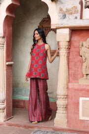 Sindh Ajrakh Set Surkh