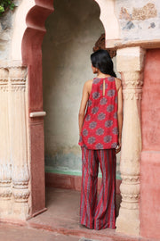 Sindh Ajrakh Set Surkh