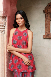 Sindh Ajrakh Set Surkh