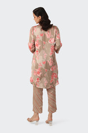 GREIGE PINK FLORAL EMBROIDERED SET