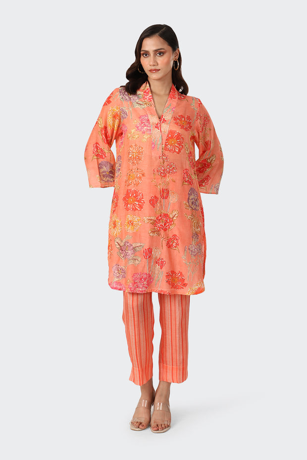 POPPY PEACH KURTA SET