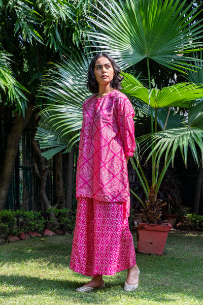 BANDHEJ - RANI PINK SET