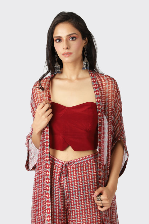 KAIA MAROON CROP TOP