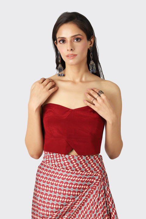 KAIA MAROON CROP TOP