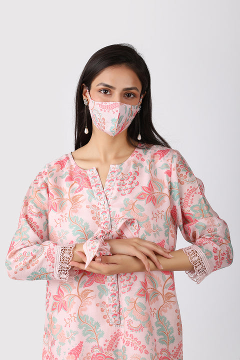 PINK LACE LOUNGE SET