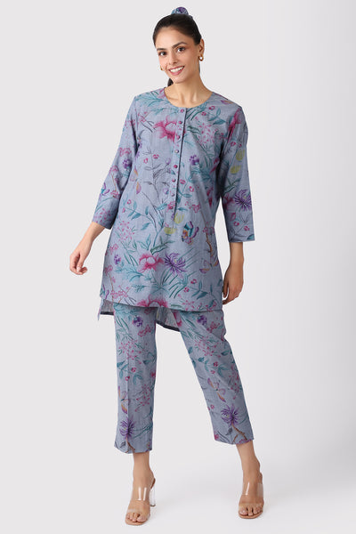 CHAMBRAY FLORAL LOUNGE SET