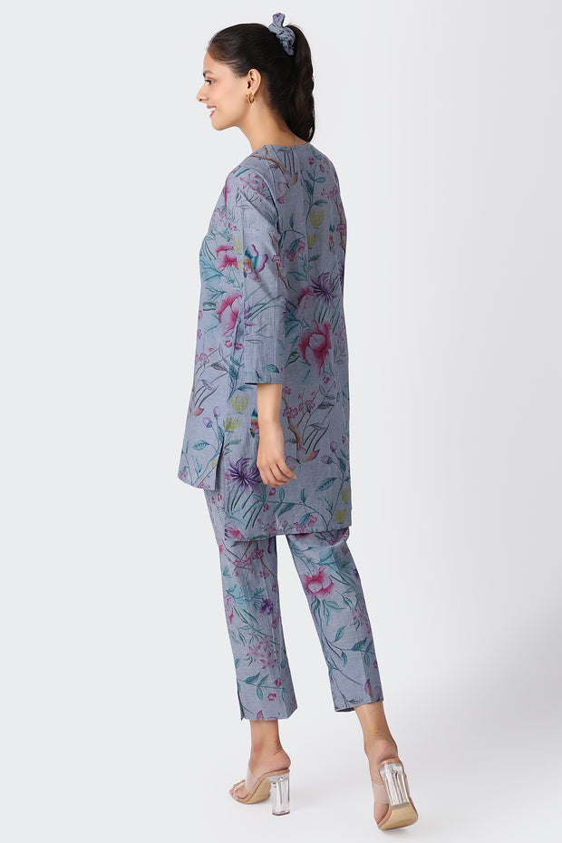 CHAMBRAY FLORAL LOUNGE SET