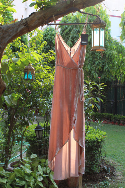 Blush Velvet Wrap Dress