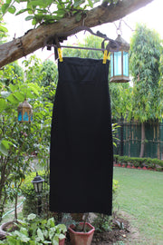 Black Strapless Midi Dress