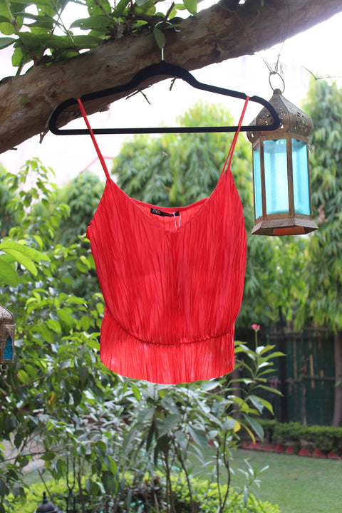 Crinkle Red Top