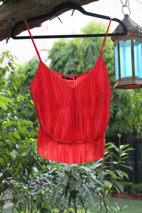 Crinkle Red Top