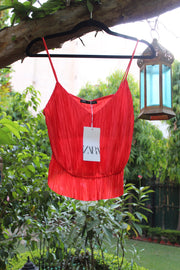 Crinkle Red Top