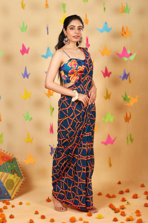Retro Gota Draped Saree