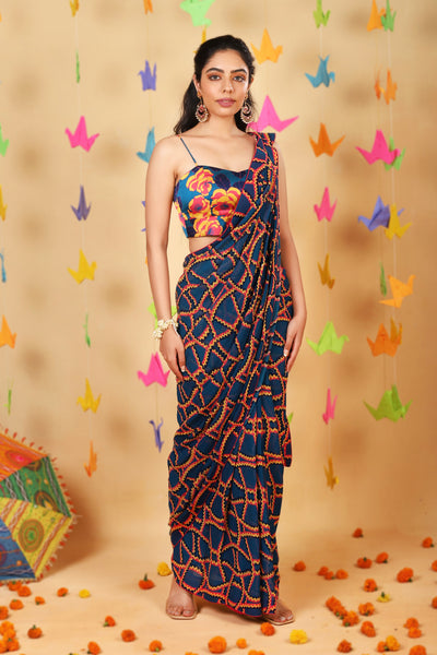 Retro Gota Draped Saree