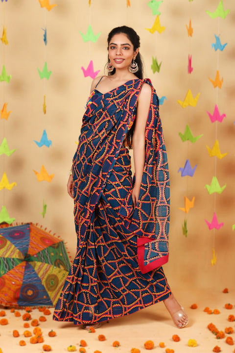 Retro Gota Draped Saree