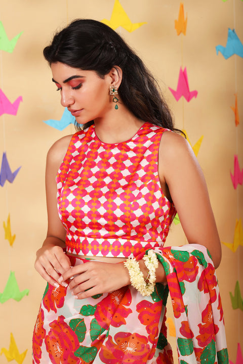 RETRO WHITE SHABANA CROP TOP