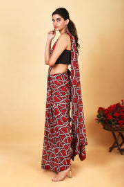RUBY RED Draped SAREE