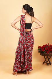 RUBY RED Draped SAREE