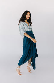 DRAPED SKIRT - NAVY