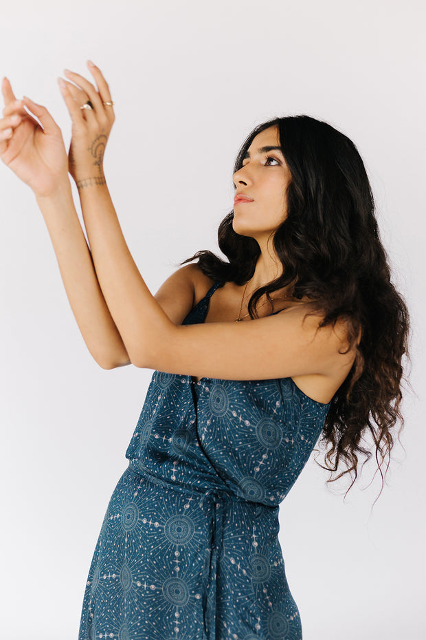 STARBURST WRAP DRESS