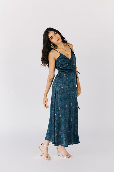 STARBURST WRAP DRESS
