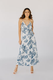 BOTANIQUE WRAP DRESS - BLUE