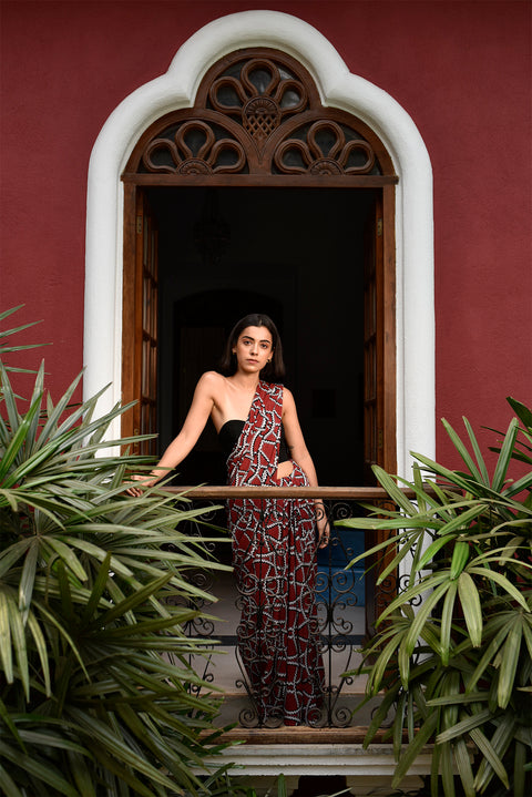 RUBY ROSA RED SAREE