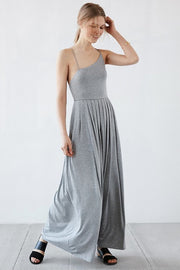 Grey Backless Maxi Dress